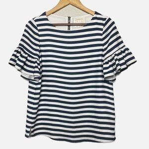 Sail to Sable Navy and White striped blouse size S NWT